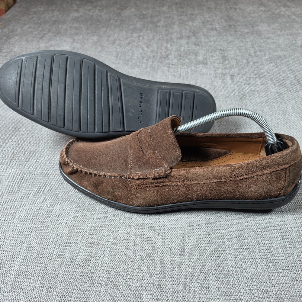 Cole Haan Gunnison C26409 Mens 10.5 Brown Suede Penny Loafer Driver Shoes